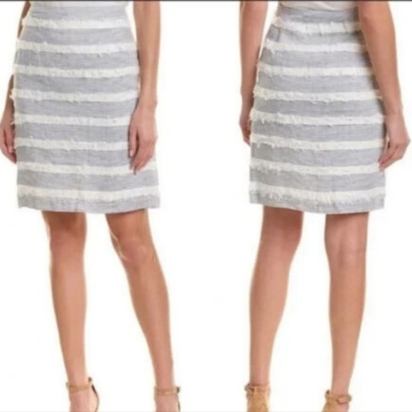 J. McLaughlin Skirts J Mclaughlin Skirt Textured Striped Pencil
